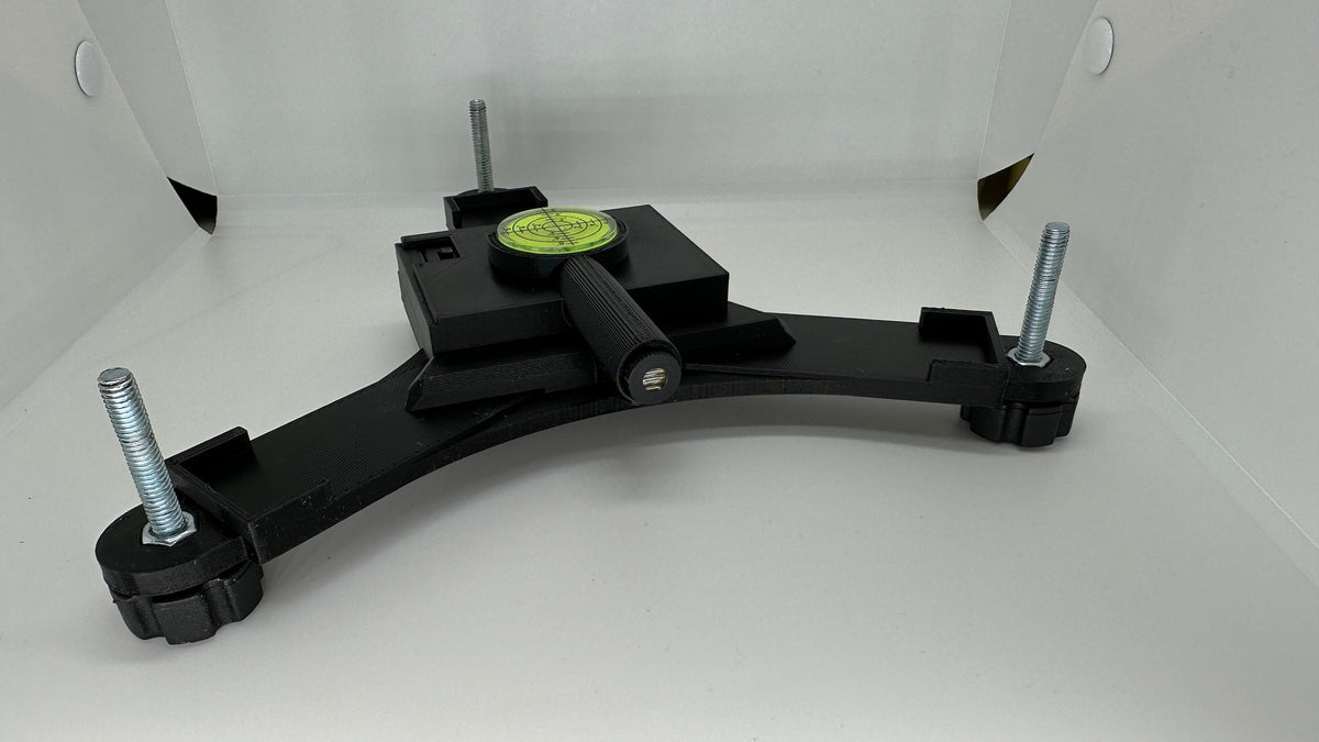 Front view of an assembled Rapsodo MLM2PRO stand