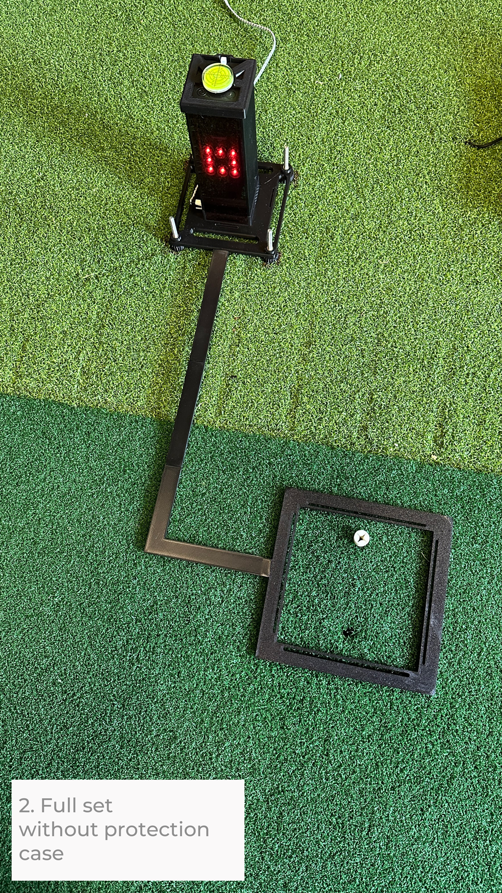 Square Golf alignment / leveling with ball position tool and protection case