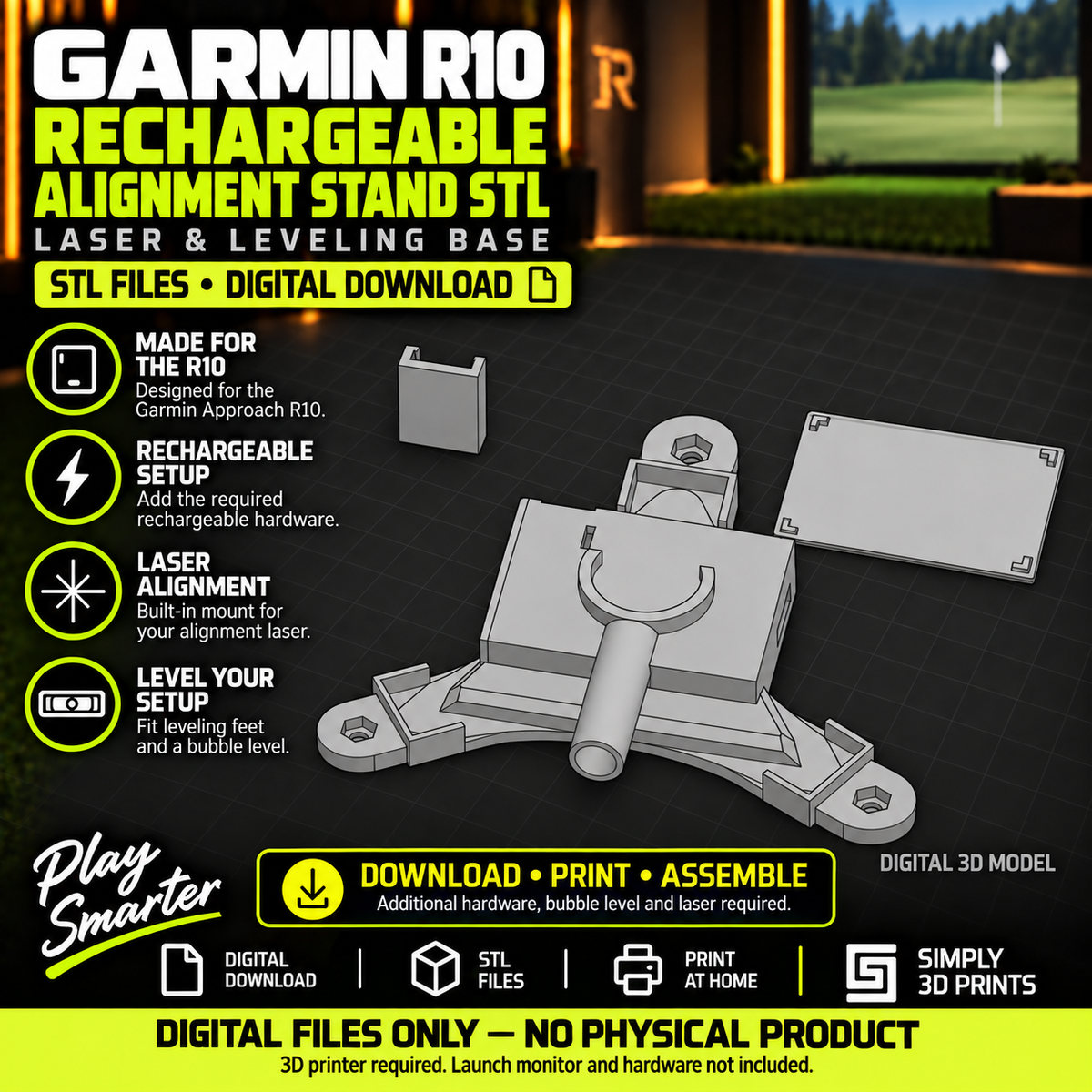 Garmin R10 rechargeable alignment stand STL files — digital download overview