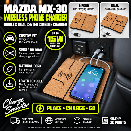 Mazda MX-30 Wireless Phone Charger 15W – Single & Dual Center Console Charger