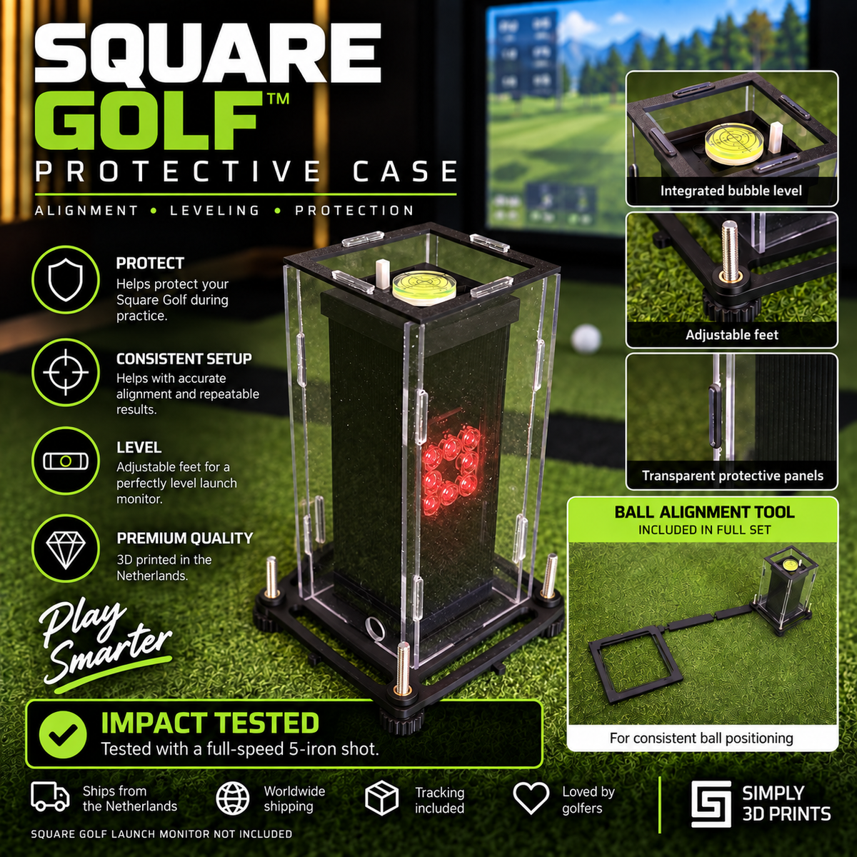 Square Golf beschermbehuizing en uitlijnsysteem
