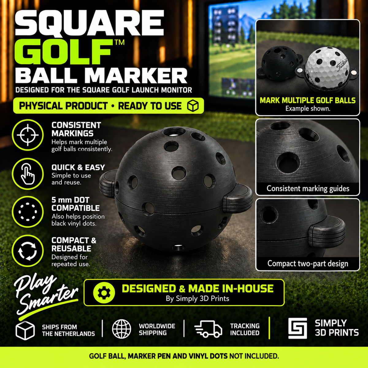 Square Golf Ball Marker