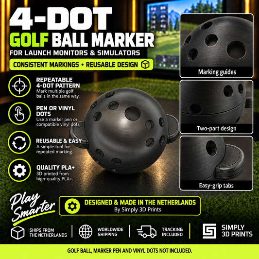 4-Dot Golf Ball Marker for Launch Monitors & Simulators