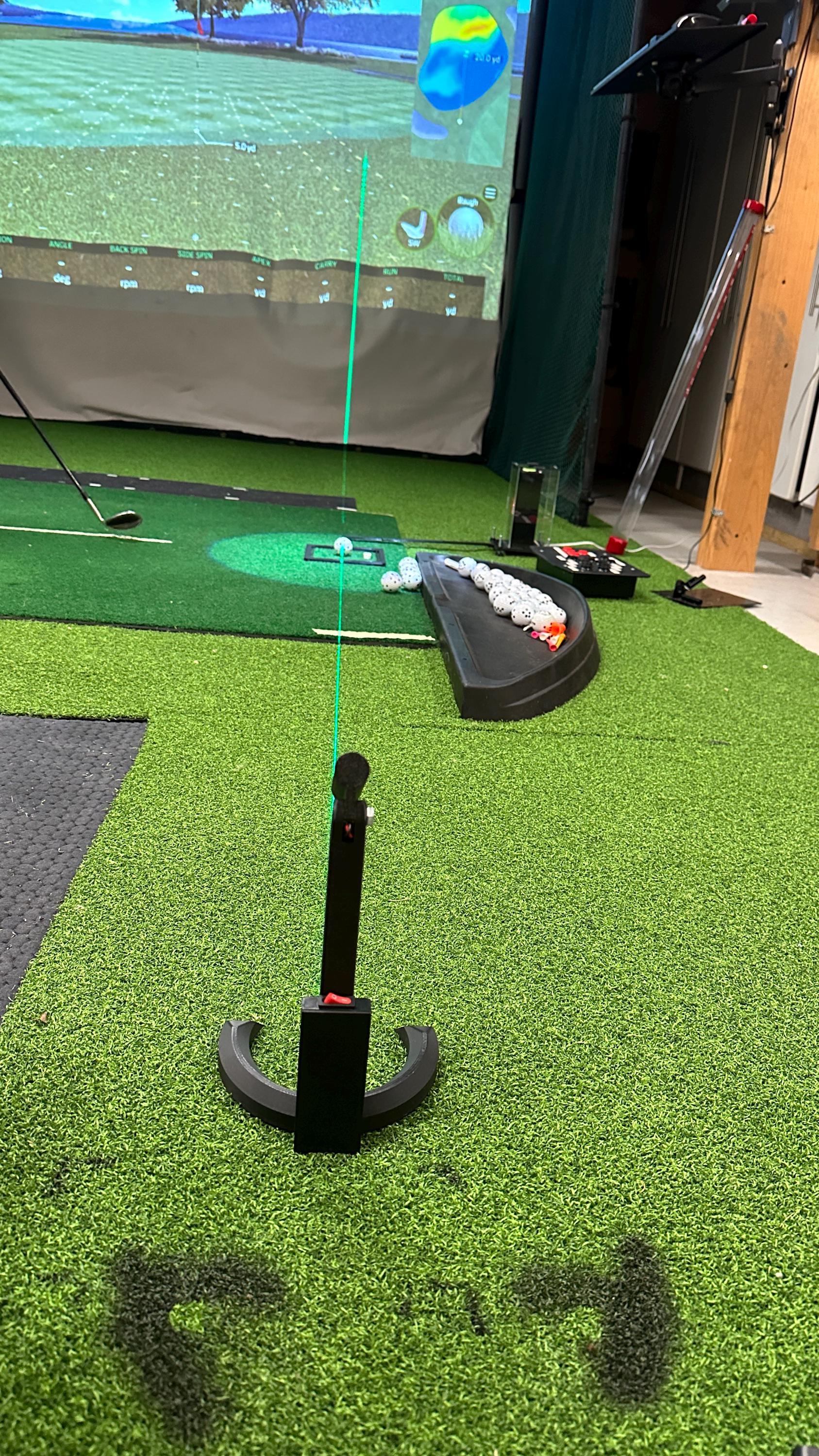 Laser golf sim alignment and putting