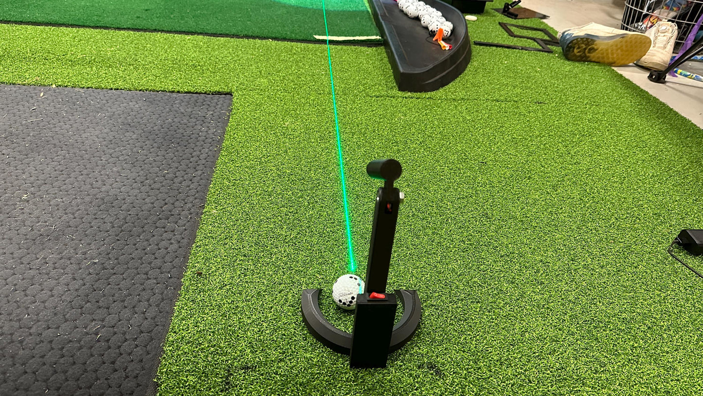 Laser golf sim alignment and putting