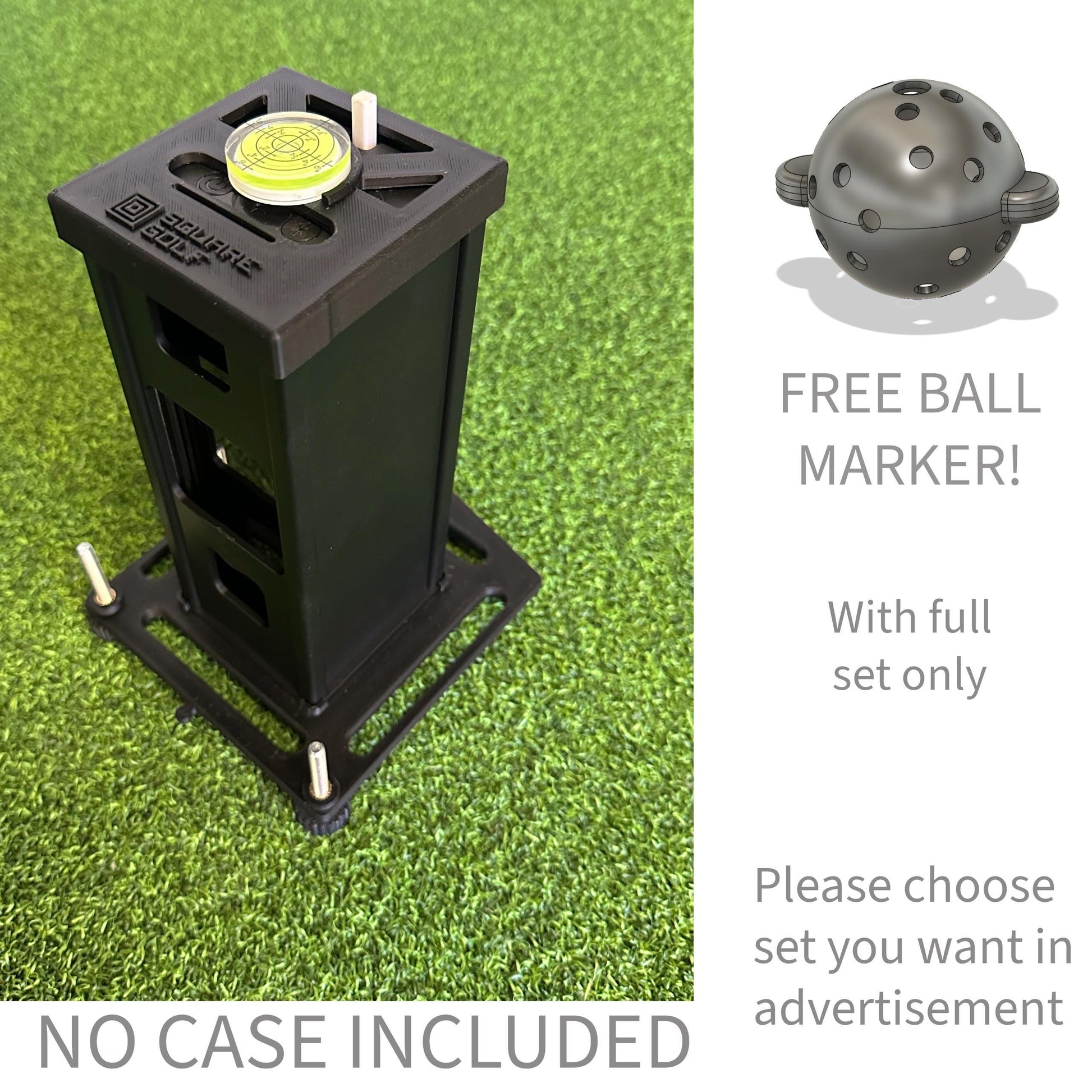 alignment / leveling with ball position tool for Square golfs own Metal protective Case (case not included)